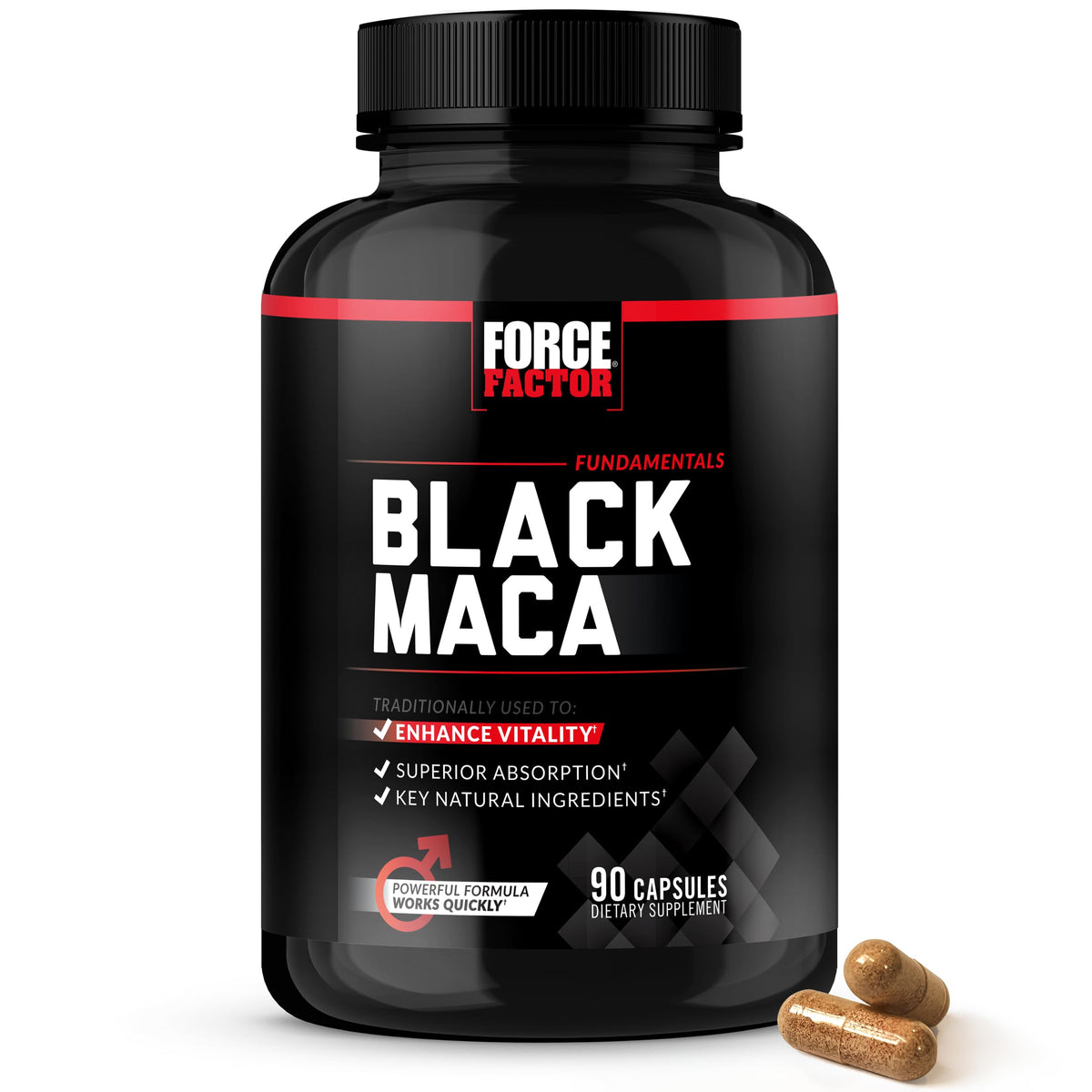 Force Factor Black Maca supplement bottle front view