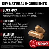 Force Factor Black Maca supplement nutritional information