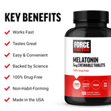 Force Factor Chewable Melatonin 5mg back view of packaging