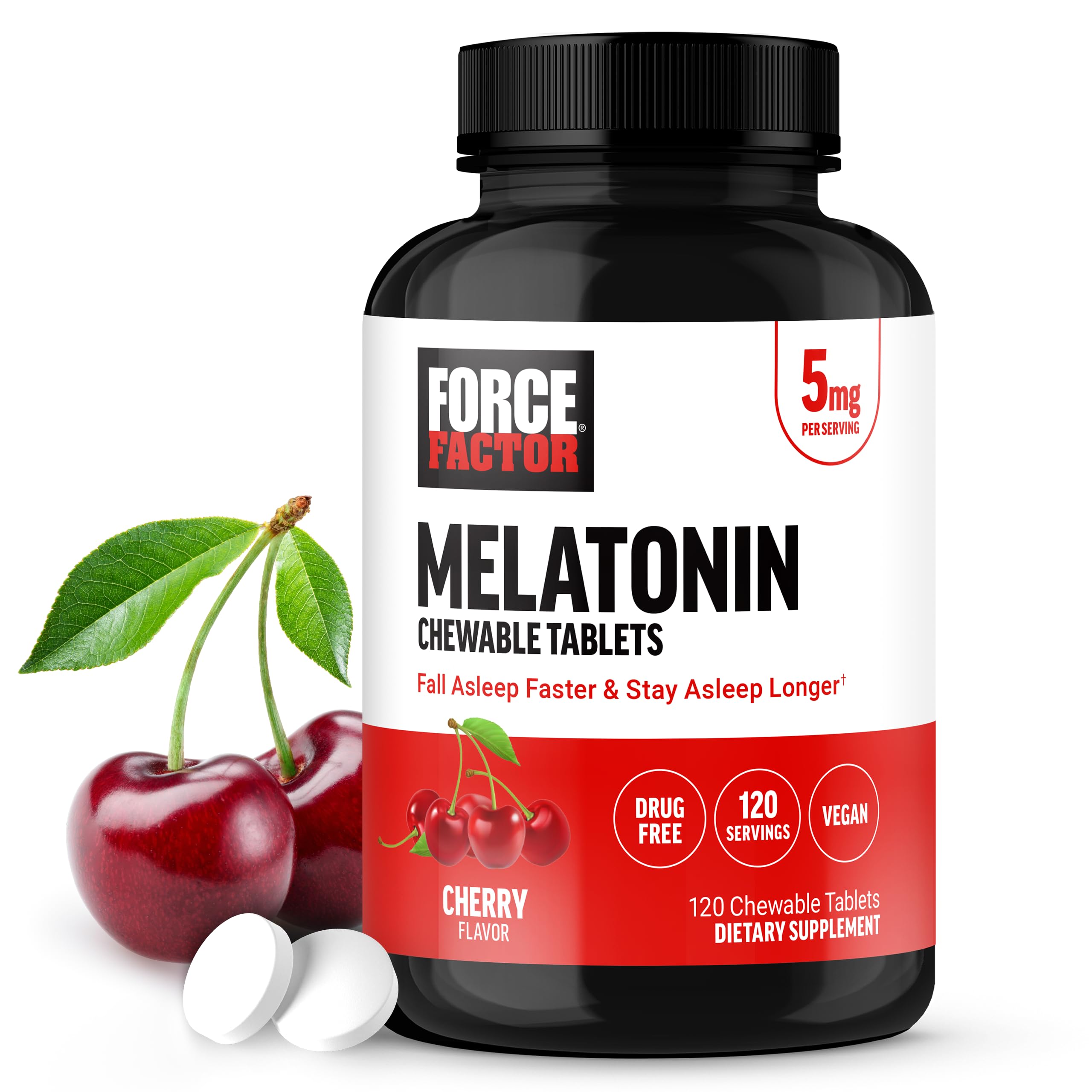Force Factor Chewable Melatonin 5mg front view of packaging