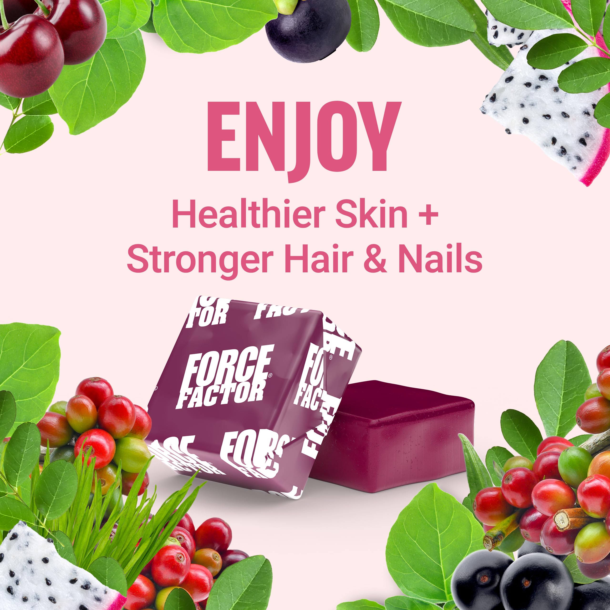 Force Factor Collagen support Superfoods Soft Chews in a bowl