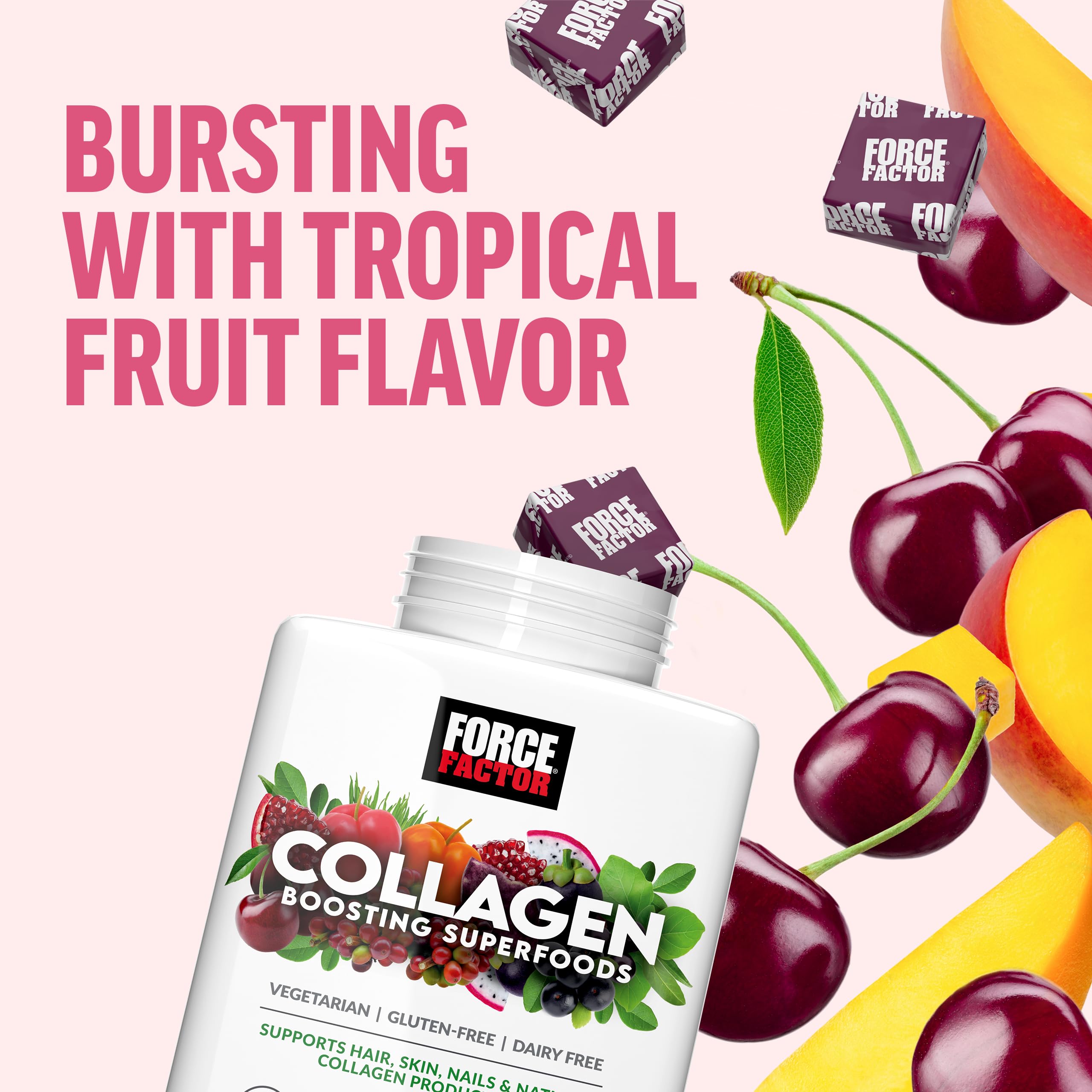 Force Factor Collagen support Superfoods Soft Chews showing individual wrapping