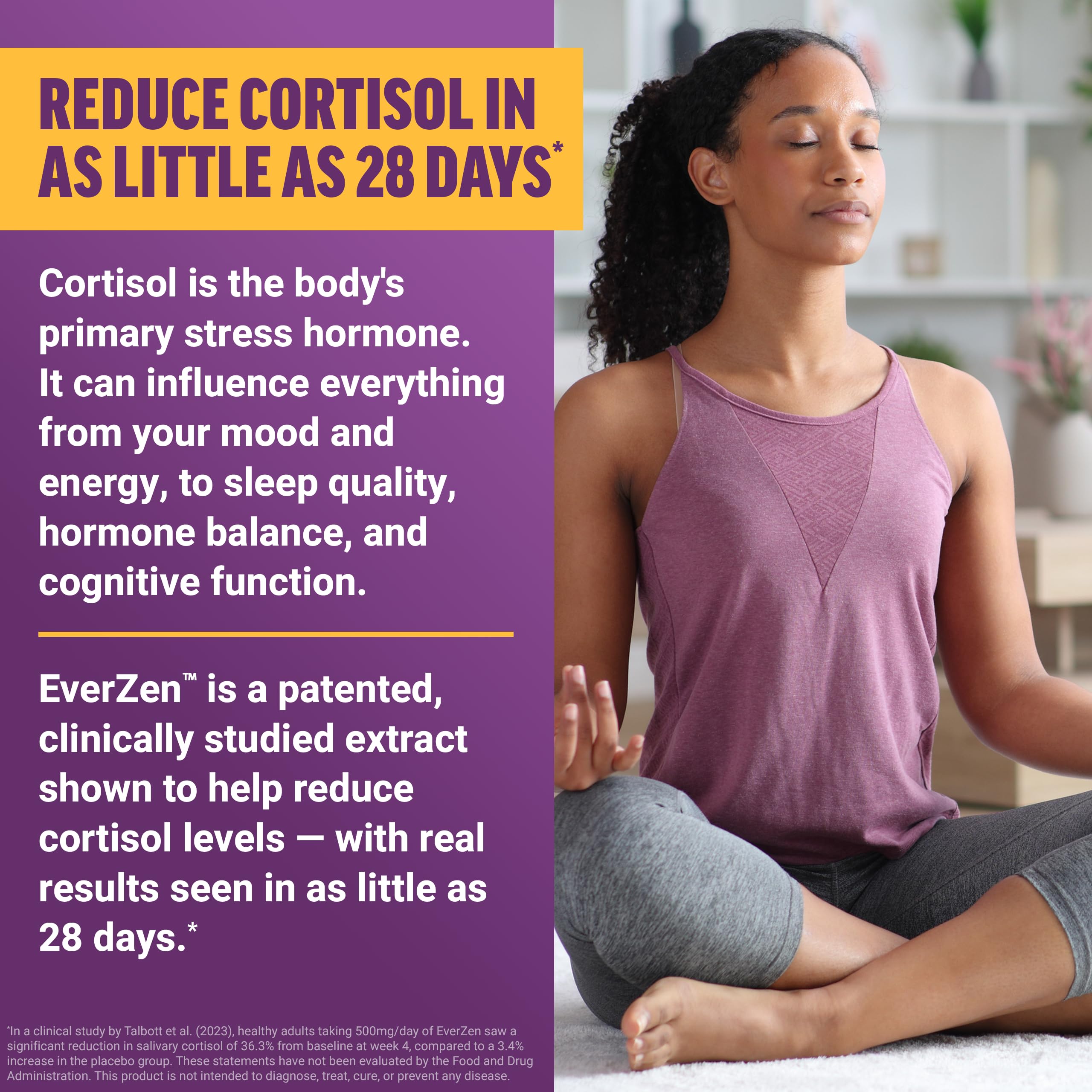 Force Factor Cortisol Reducer for Women bottle on a table