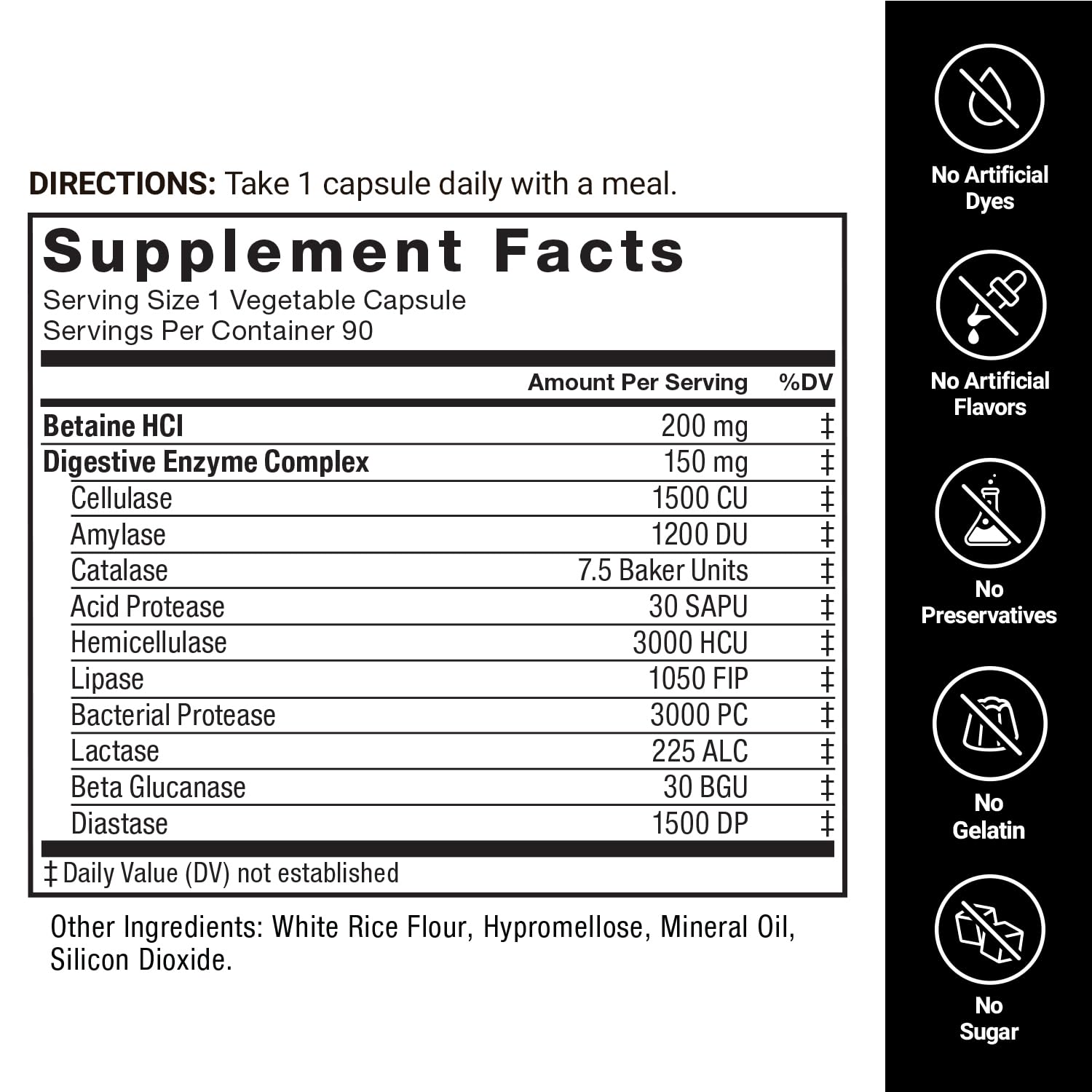 Force Factor daily Enzyme Complex made in USA label