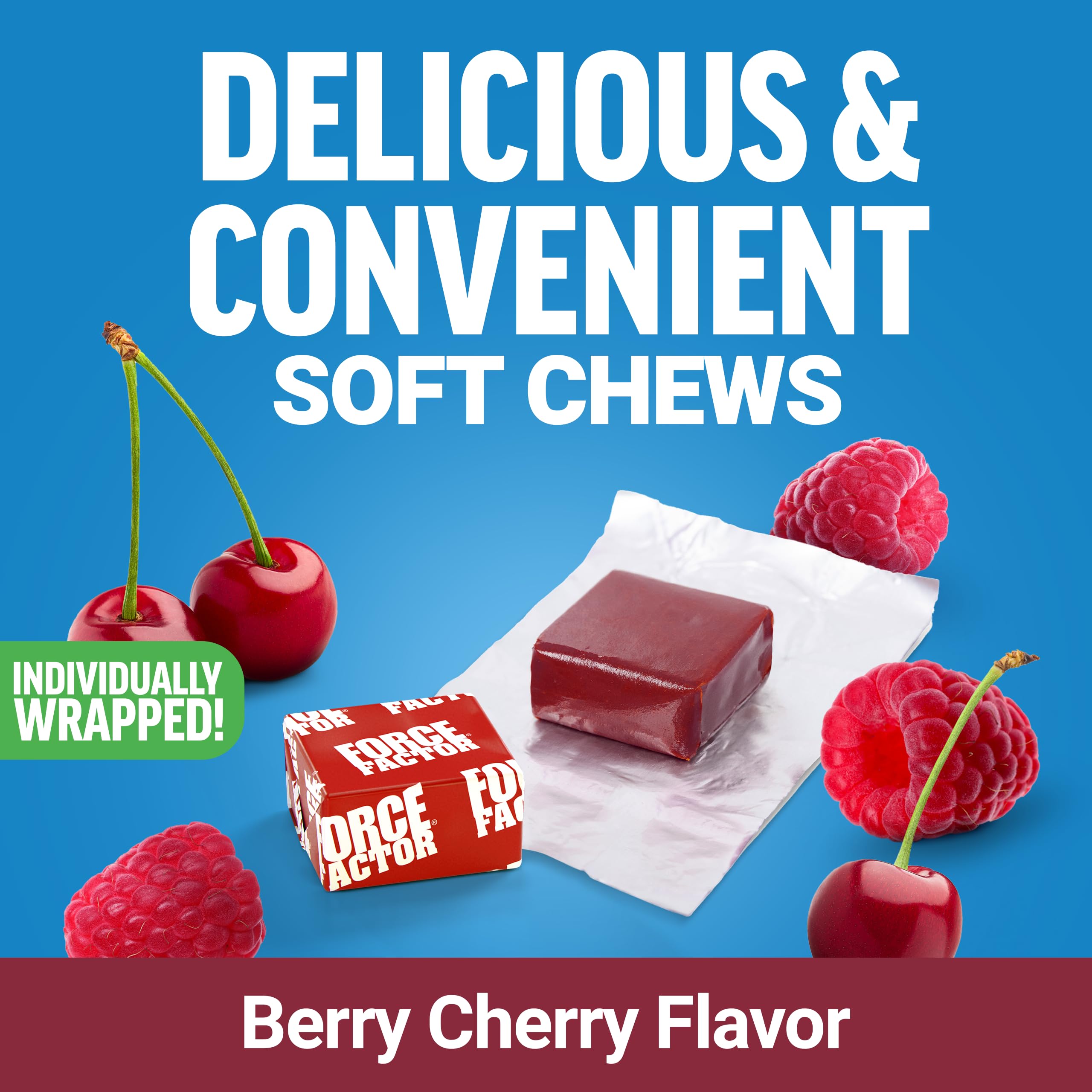 Force Factor Daily Relief Muscle Soft Chews Berry Cherry ingredients list