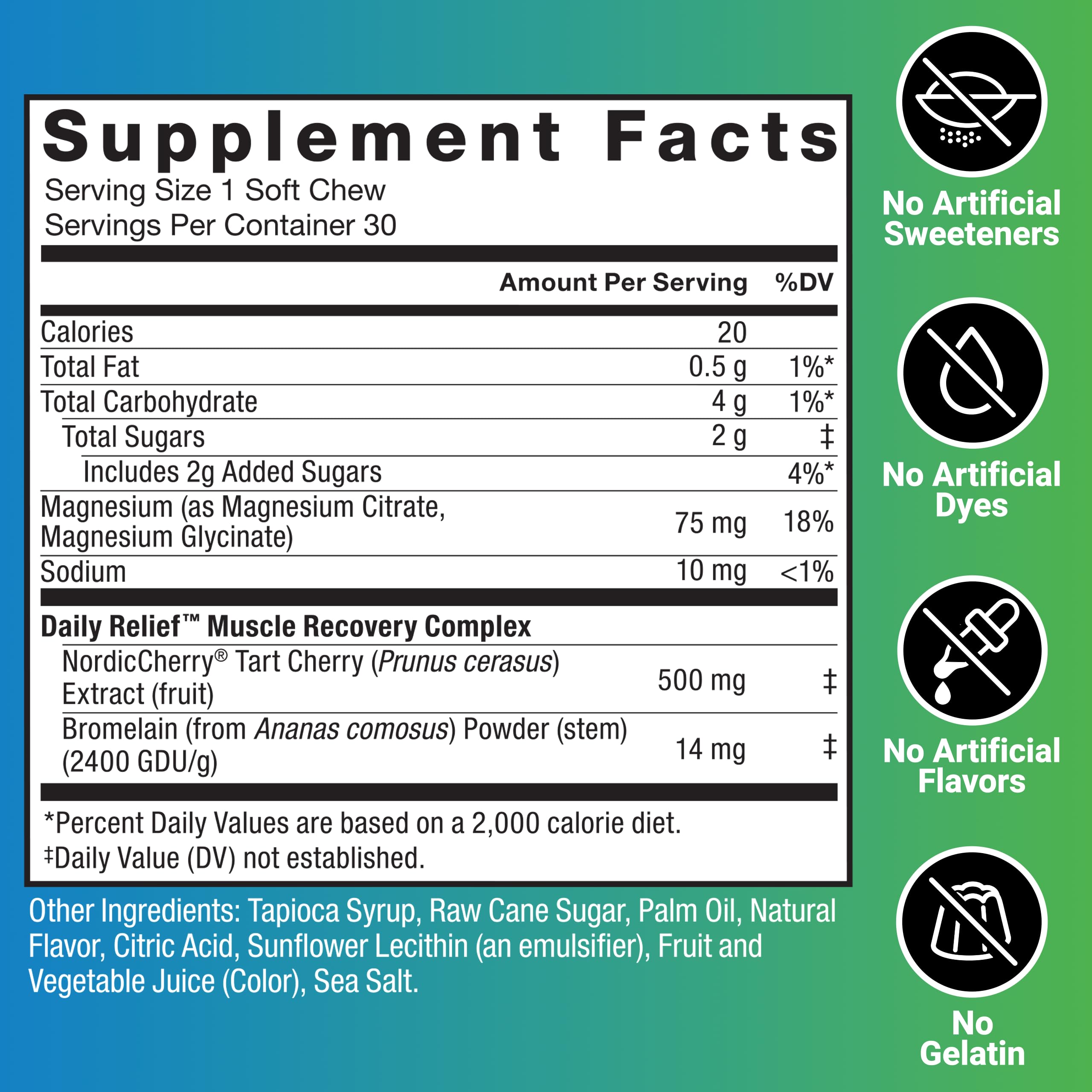 Force Factor Daily Relief Muscle Soft Chews Berry Cherry opened package
