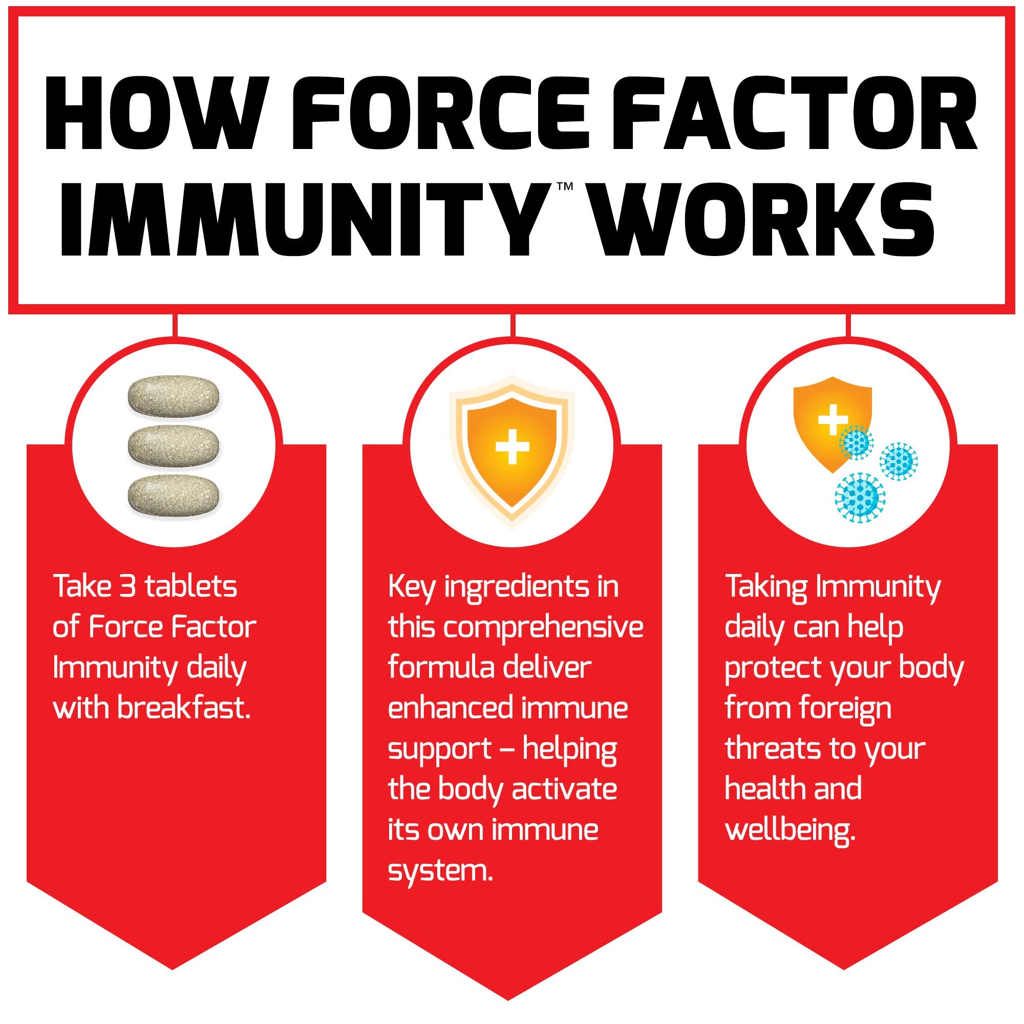 Force Factor daily wellness Supplement 350g back view with nutritional information