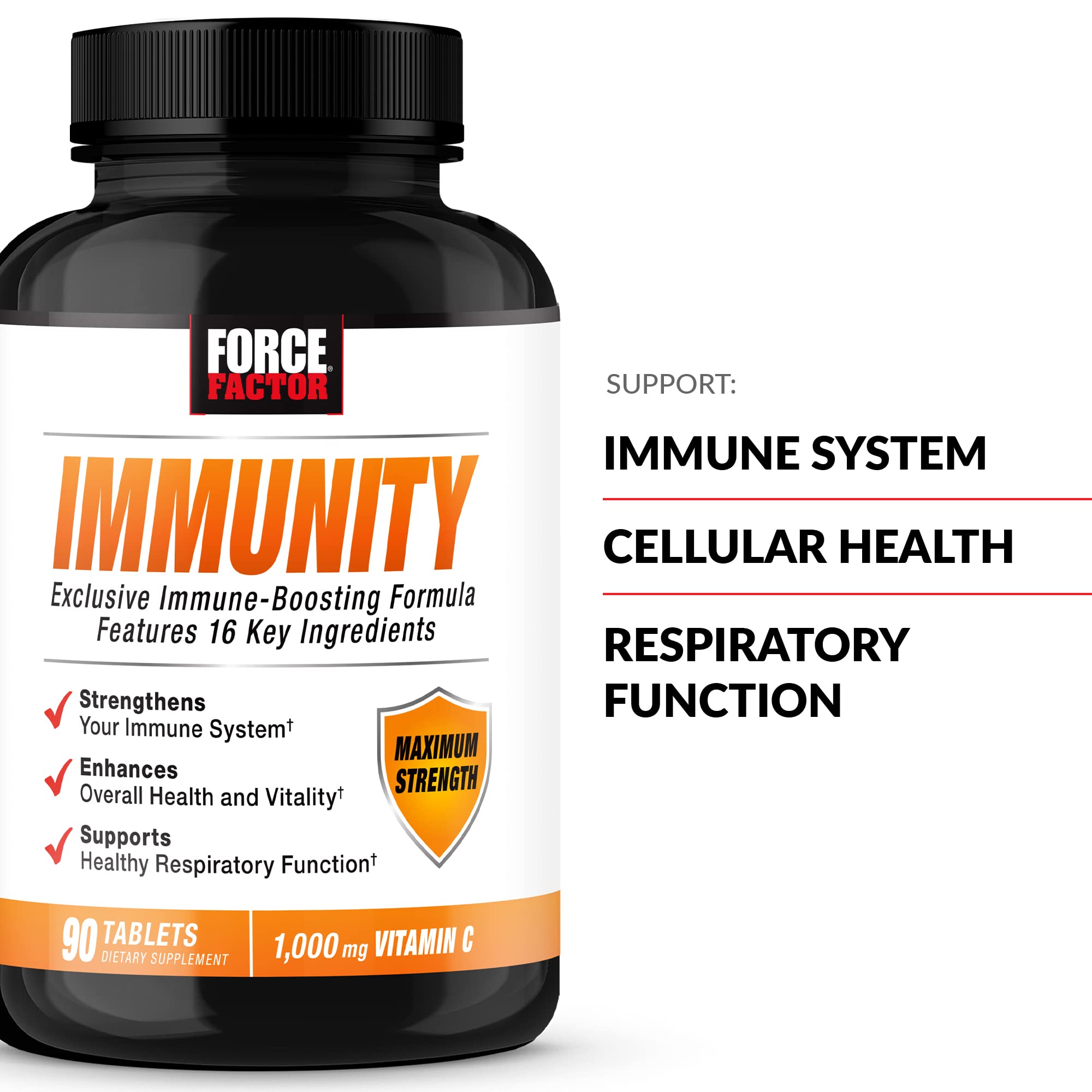Force Factor daily wellness Supplement 350g side view with ingredients list