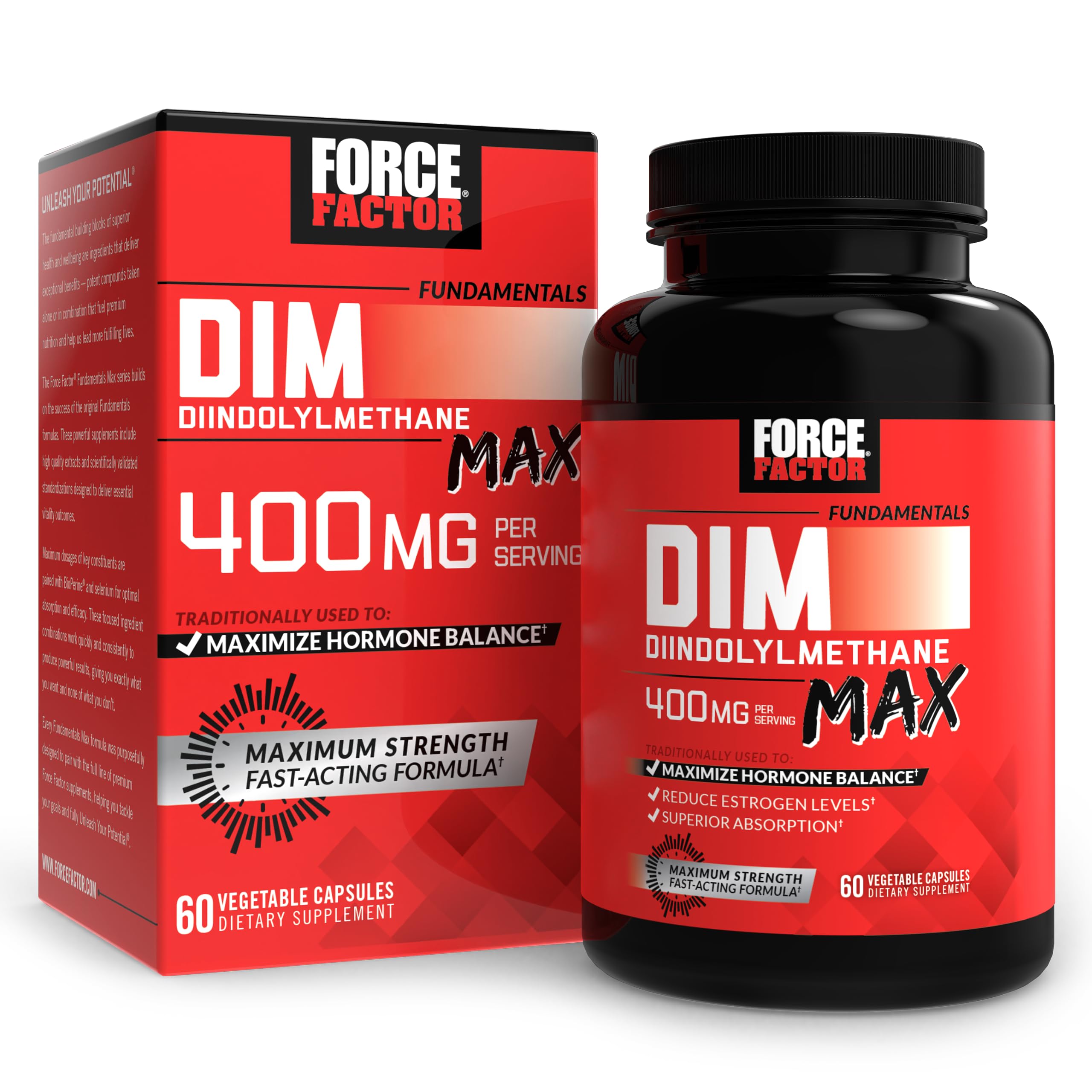 Force Factor DIM Max 400mg supplement front view