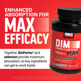 Force Factor DIM Max 400mg supplement with measuring spoon