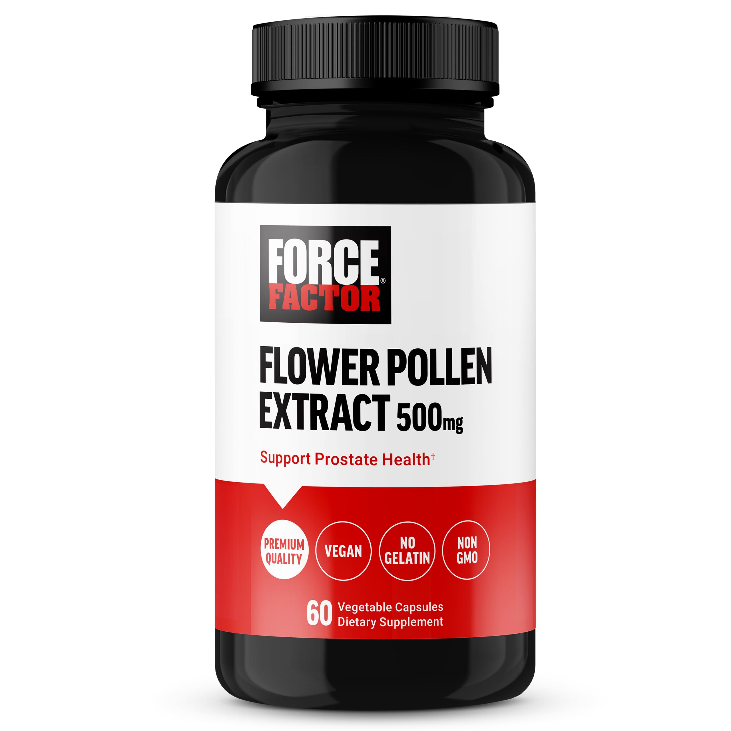 Force Factor Flower Pollen Prostate Support Supplement front view