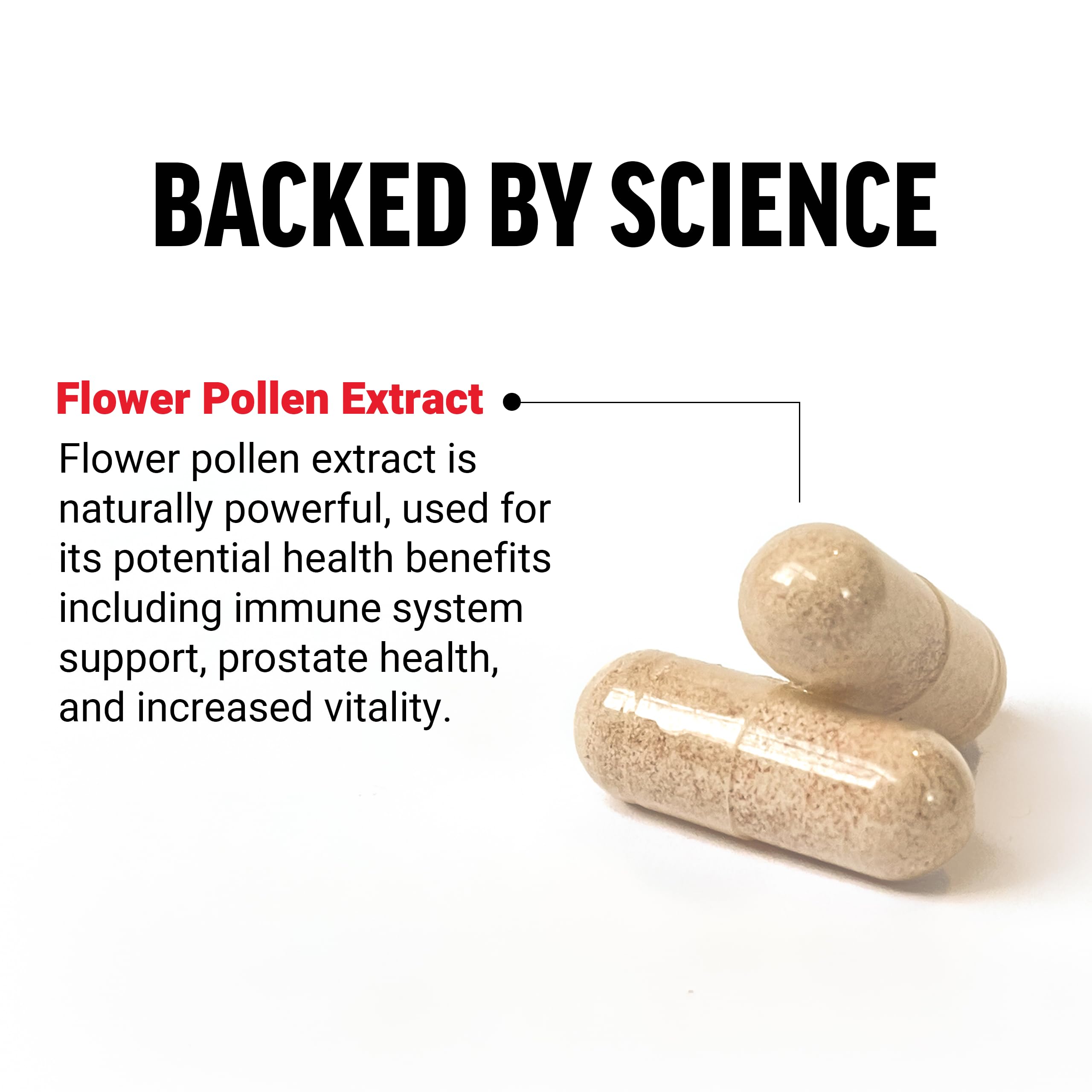 Force Factor Flower Pollen Supplement capsules close-up
