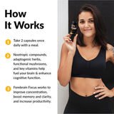Force Factor Forebrain Focus Brain Supplement ingredients list