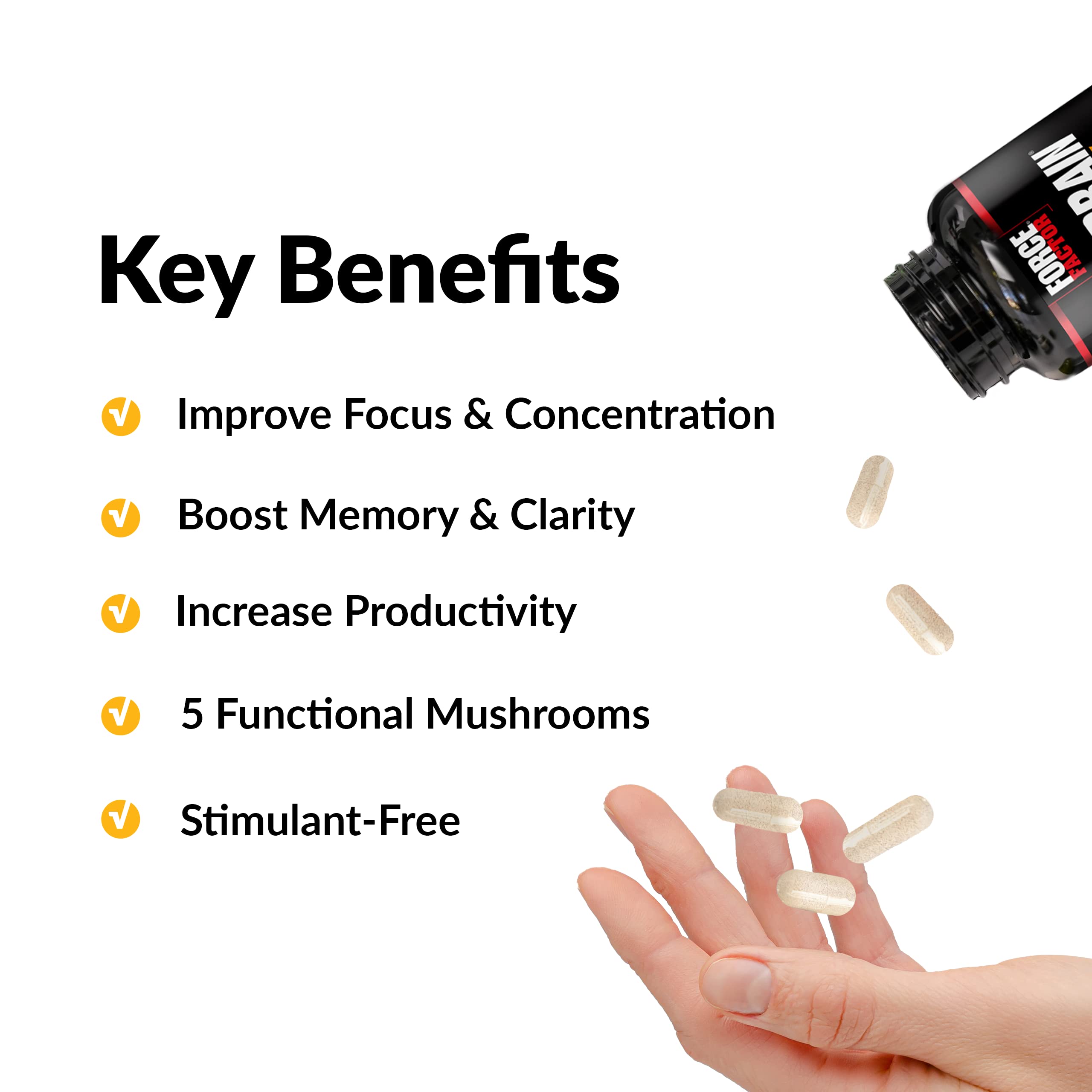Force Factor Forebrain Focus Brain Supplement side view