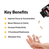 Force Factor Forebrain Focus Brain Supplement side view showing capsule count