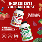 Force Factor Fruits & Veggies 2-Pack side view showing ingredients