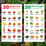Force Factor Fruits & Veggies capsules in a clear container