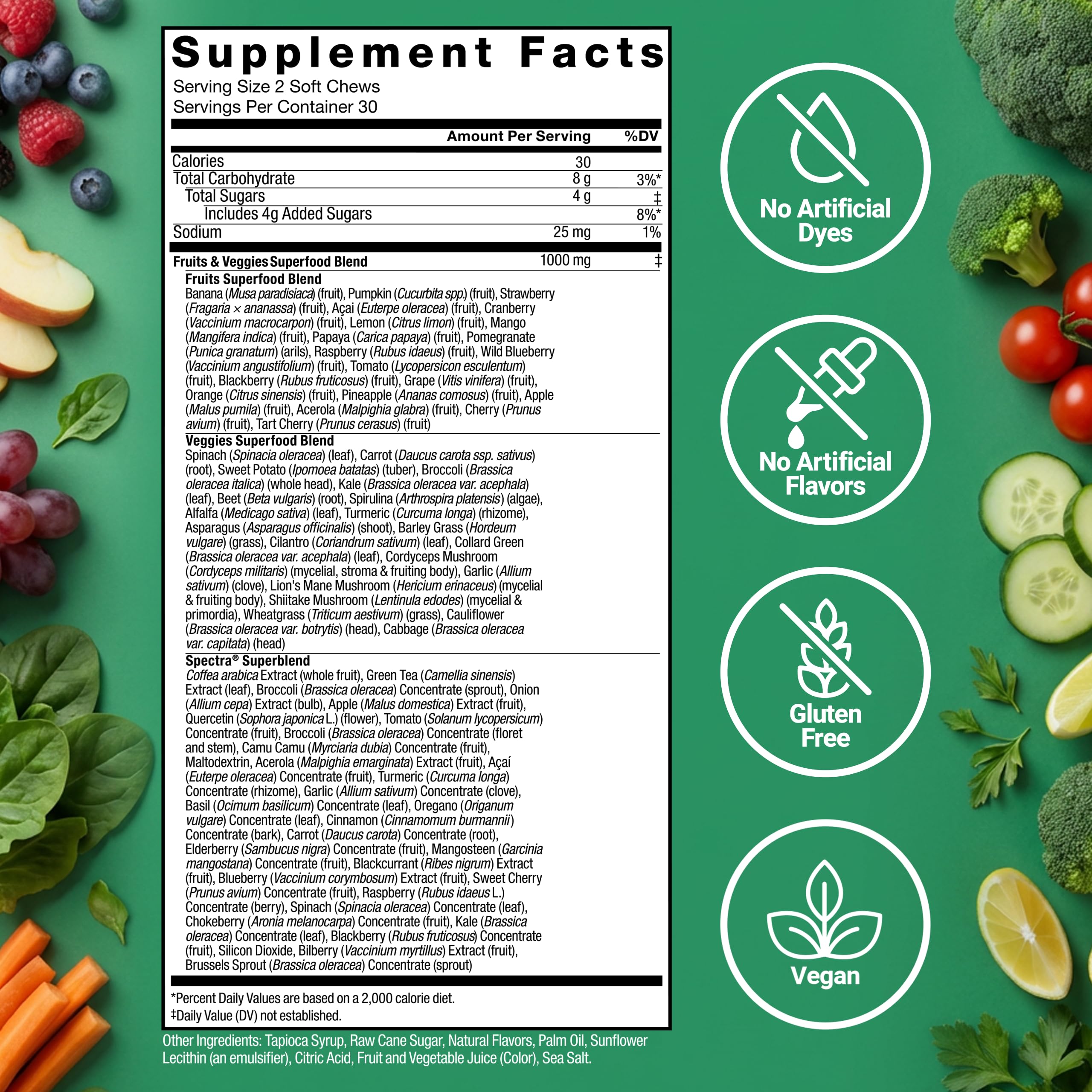 Force Factor Fruits & Veggies Soft Chews in a bowl