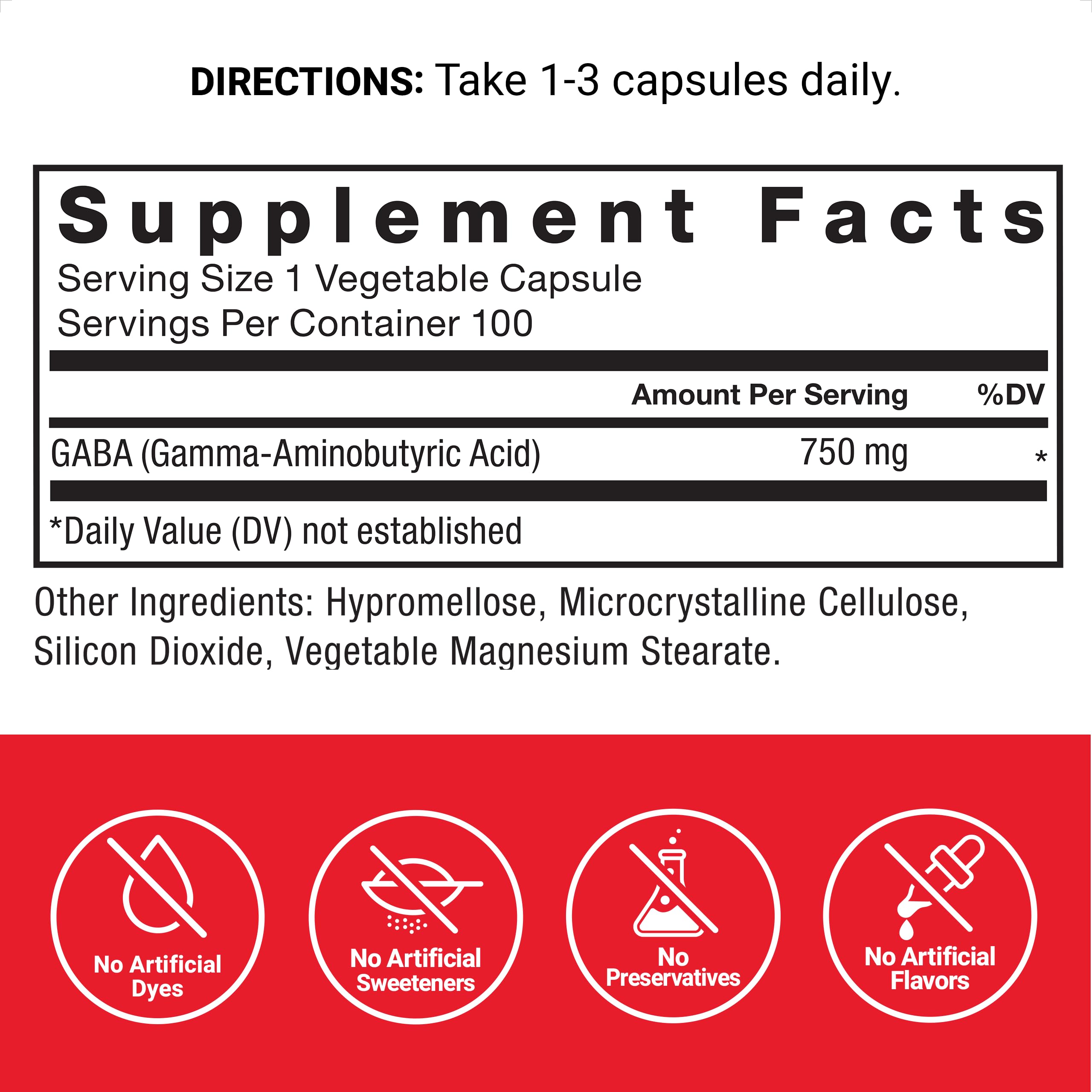Force Factor GABA 750mg Capsules on a wooden table