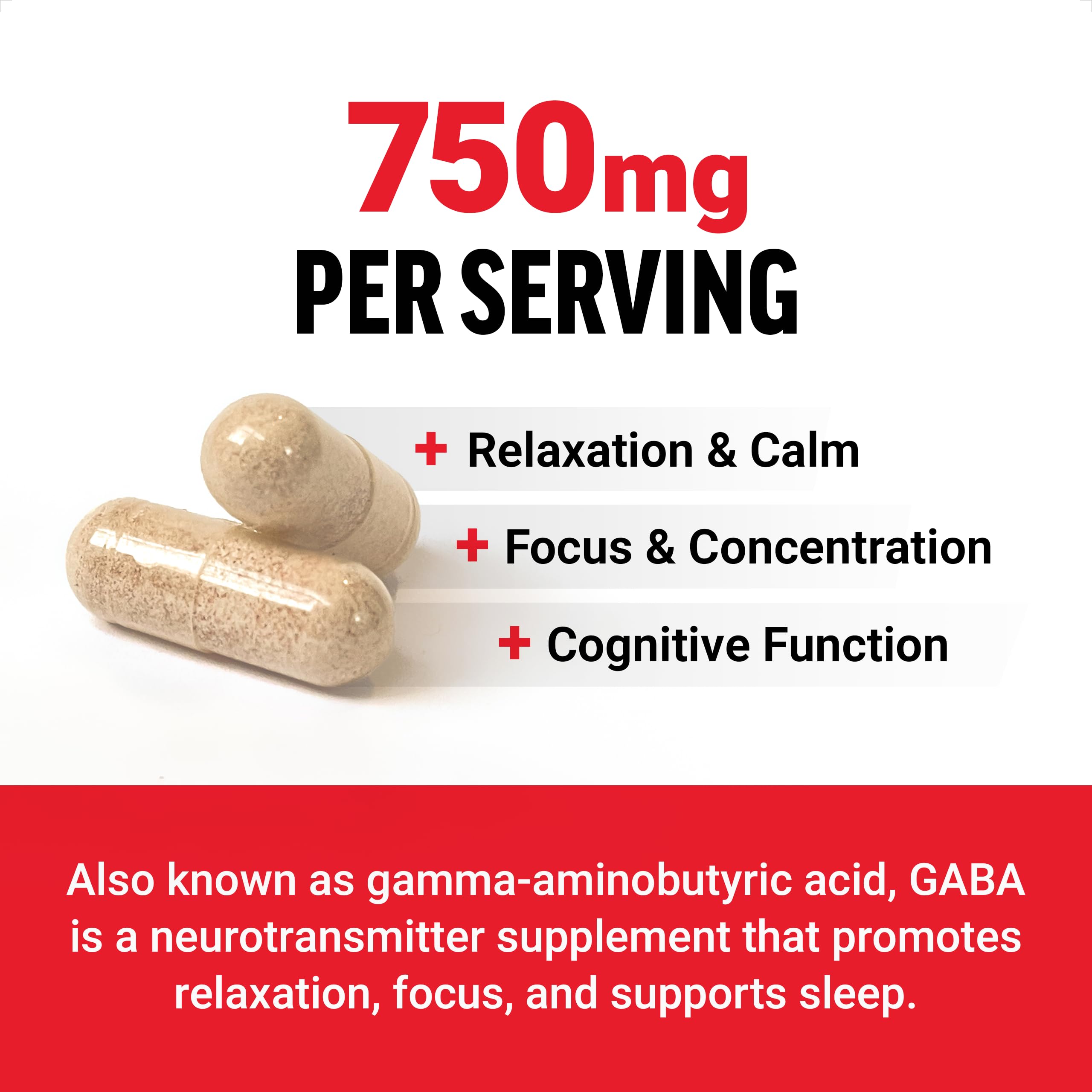 Force Factor GABA 750mg Capsules side view