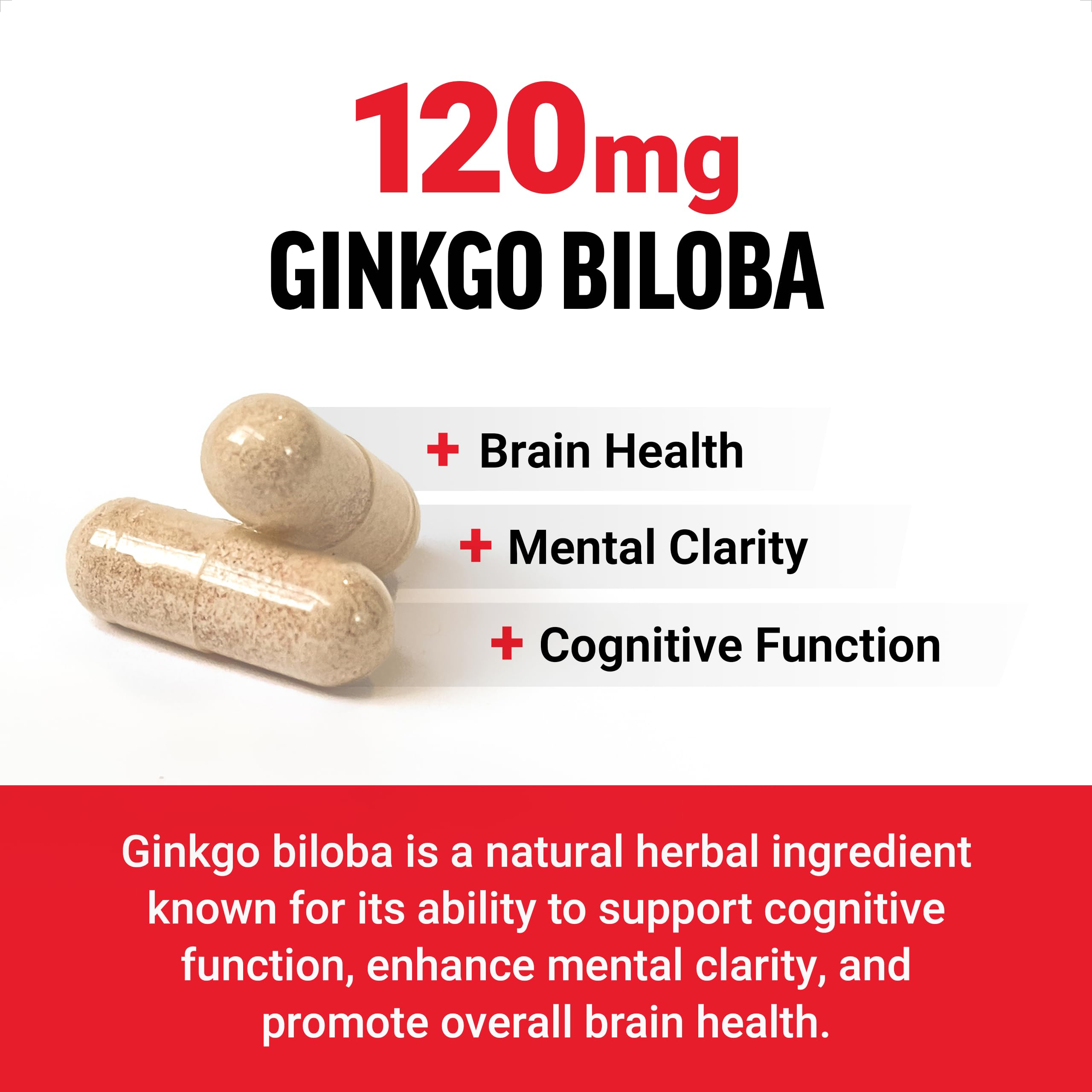 Force Factor Ginkgo Biloba 120mg capsules side view