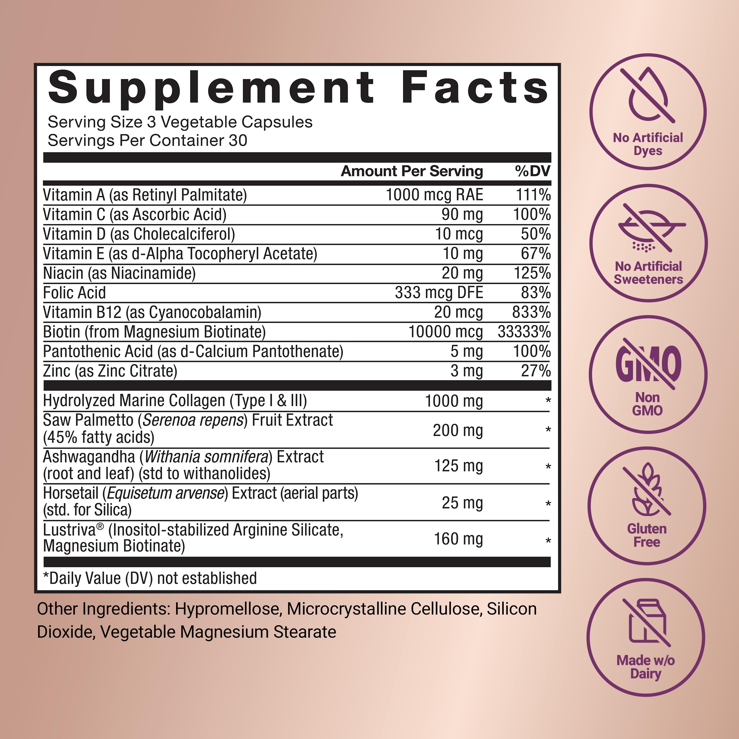 Force Factor Hair Growth Accelerator showing label details