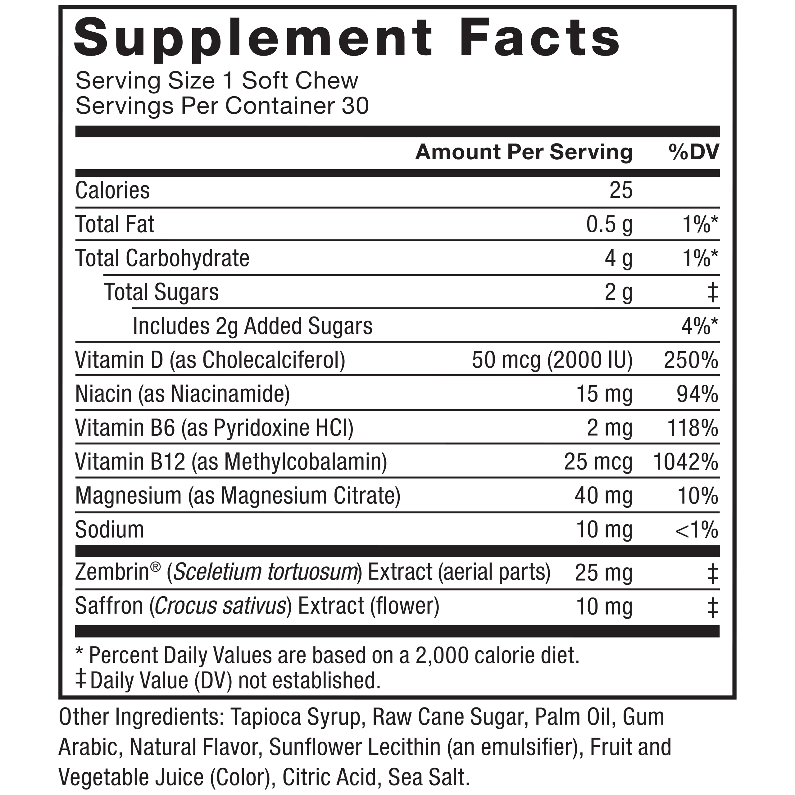 Force Factor Happy Mood Soft Chews back view