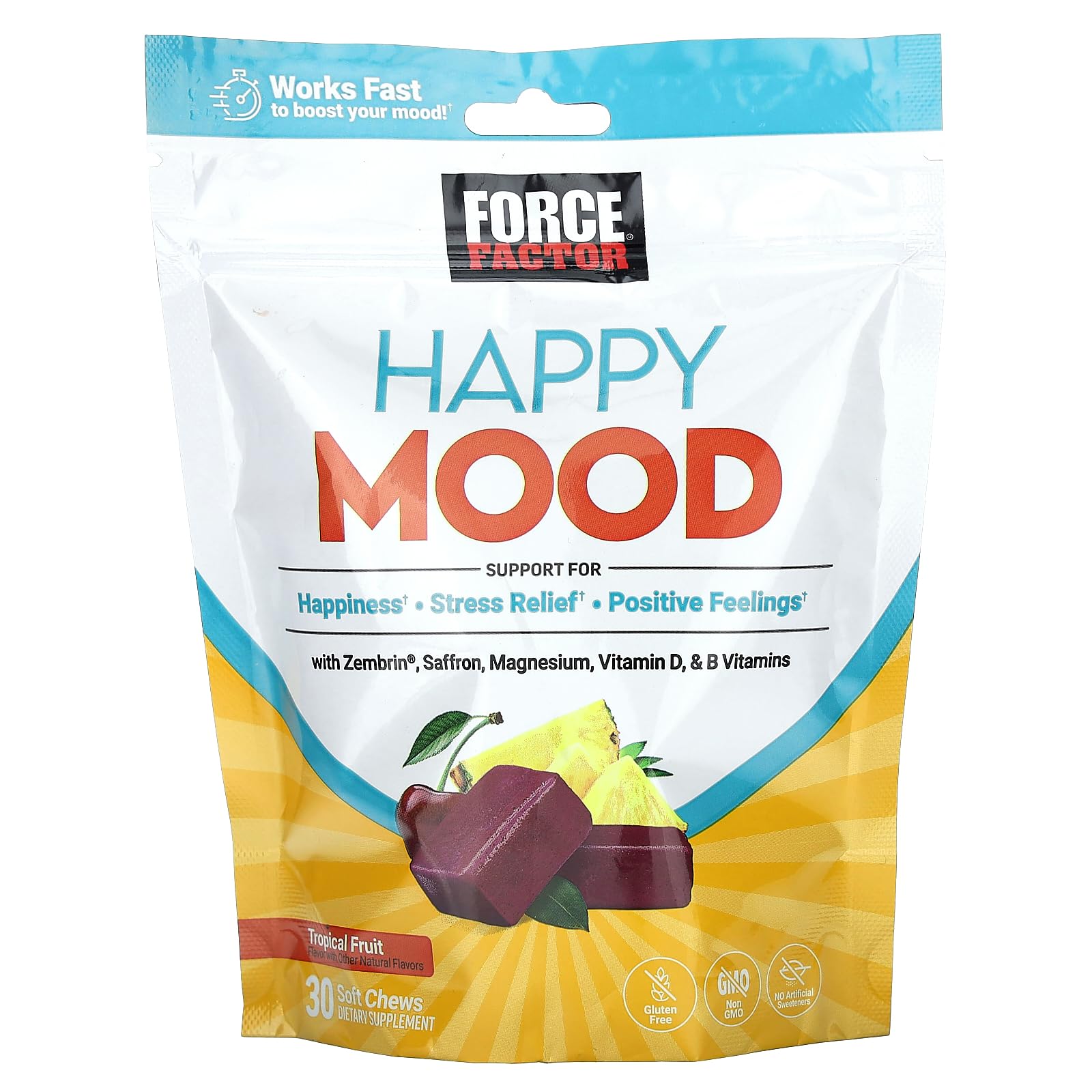 Force Factor Happy Mood Soft Chews nutritional information