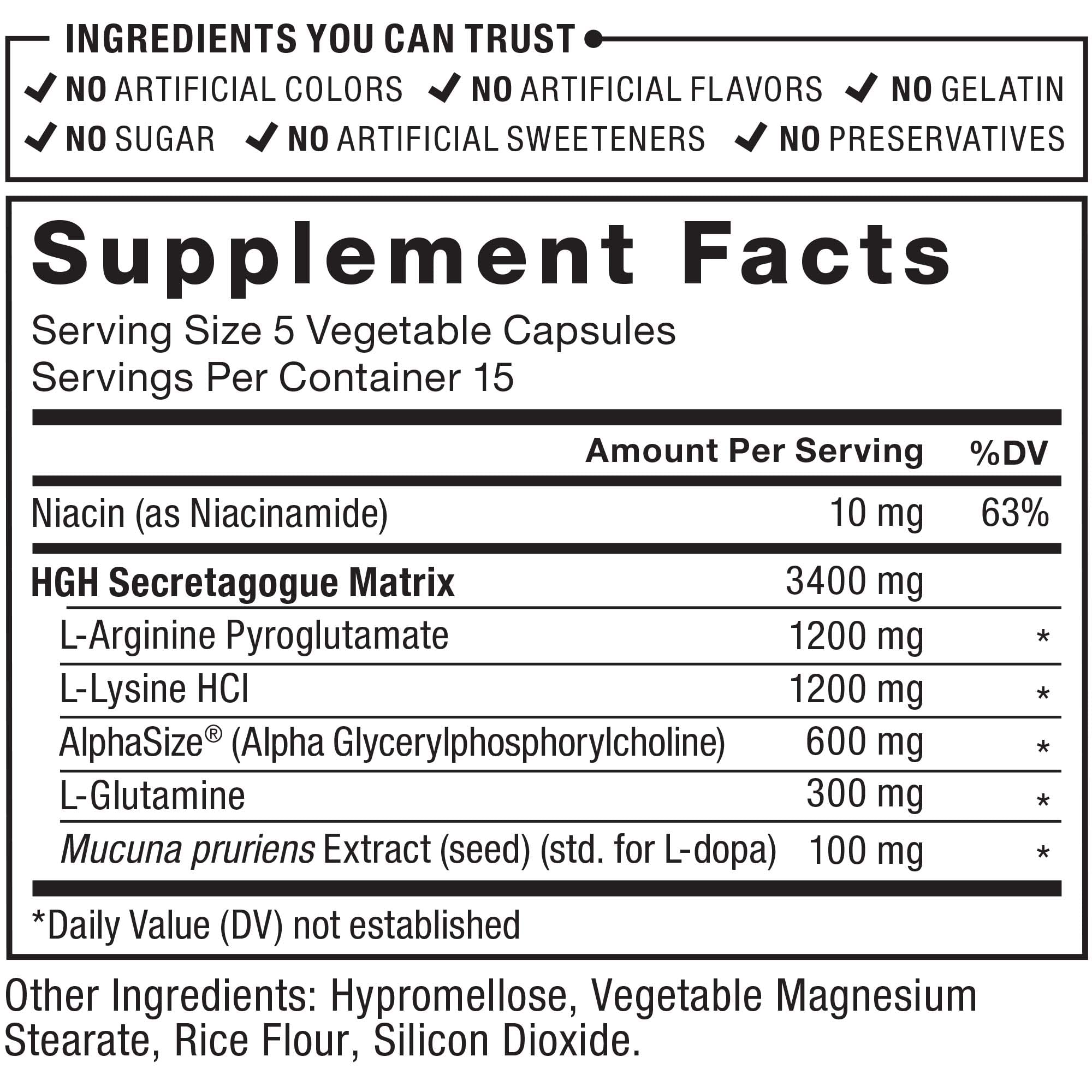 Force Factor HGH Secretion Activator showing dosage instructions