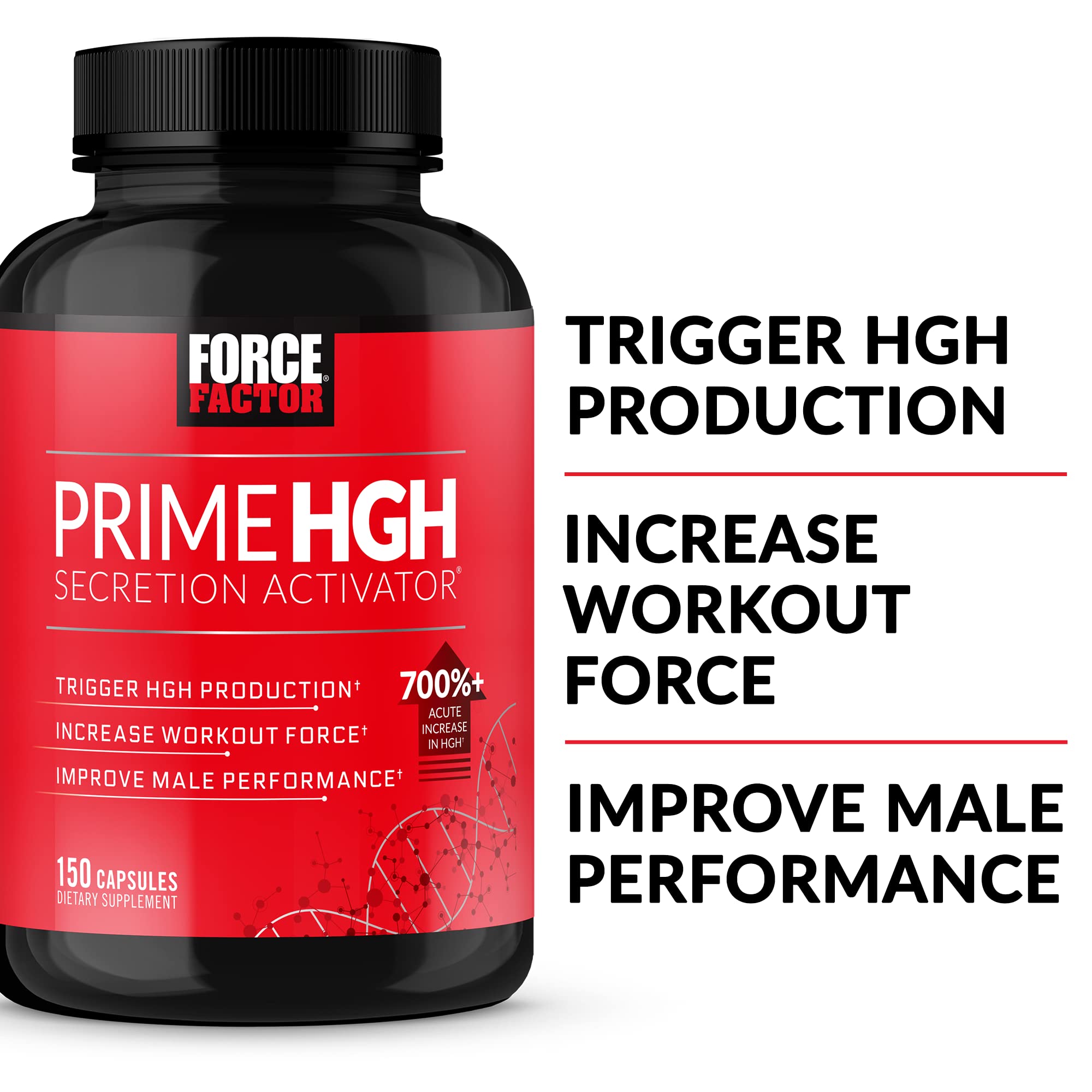 Force Factor HGH Secretion Activator side view showing dosage information