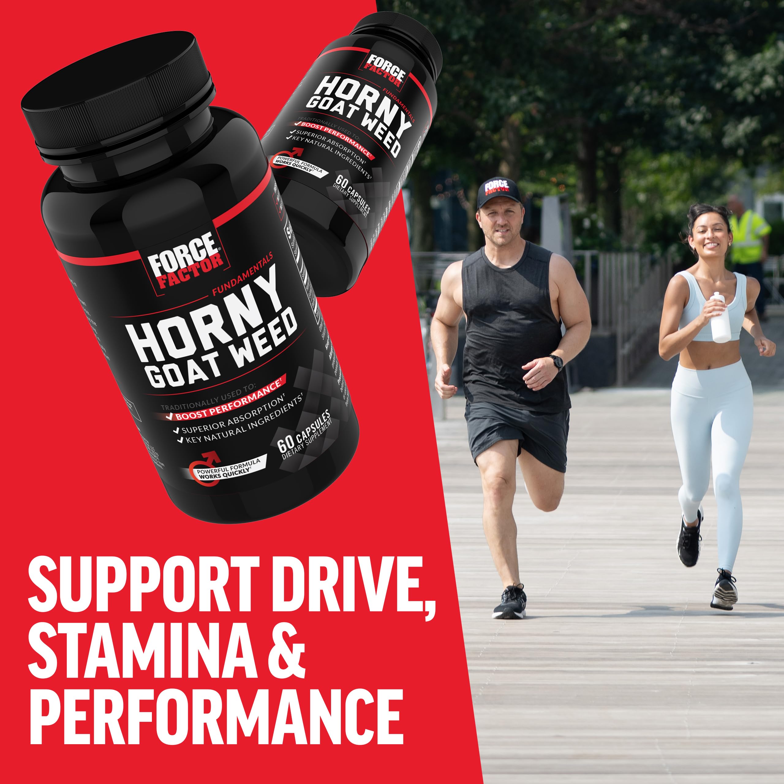 Force Factor Horny Goat Weed 750mg supplement bottle with label
