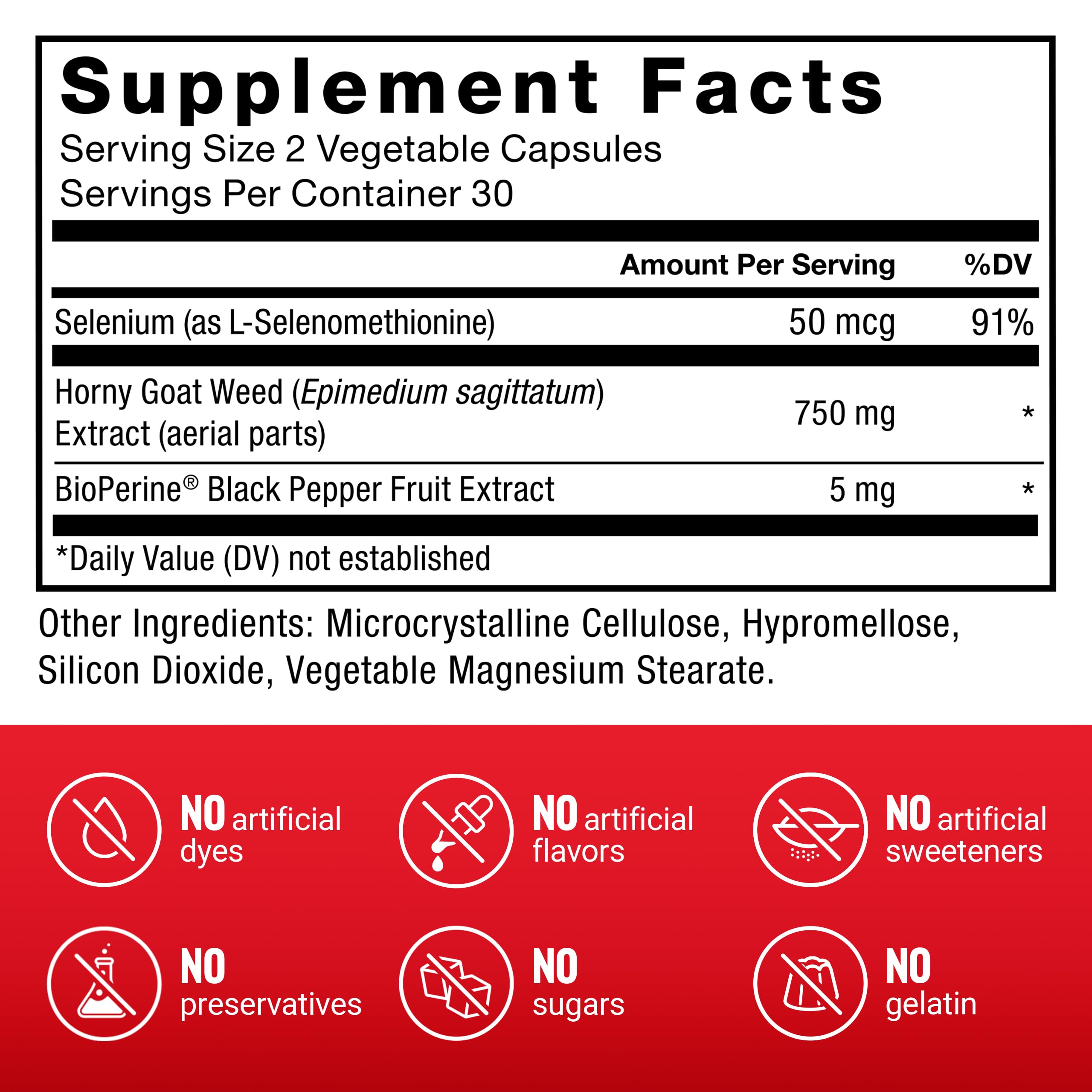 Force Factor Horny Goat Weed 750mg supplement side view