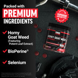Force Factor Horny Goat Weed Gummies on a wooden table