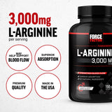 Force Factor L-Arginine 3000mg supplement side view