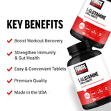 Force Factor L-Glutamine 1000mg tablets side view