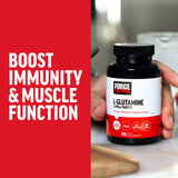 Force Factor L-Glutamine 1000mg tablets with nutritional information