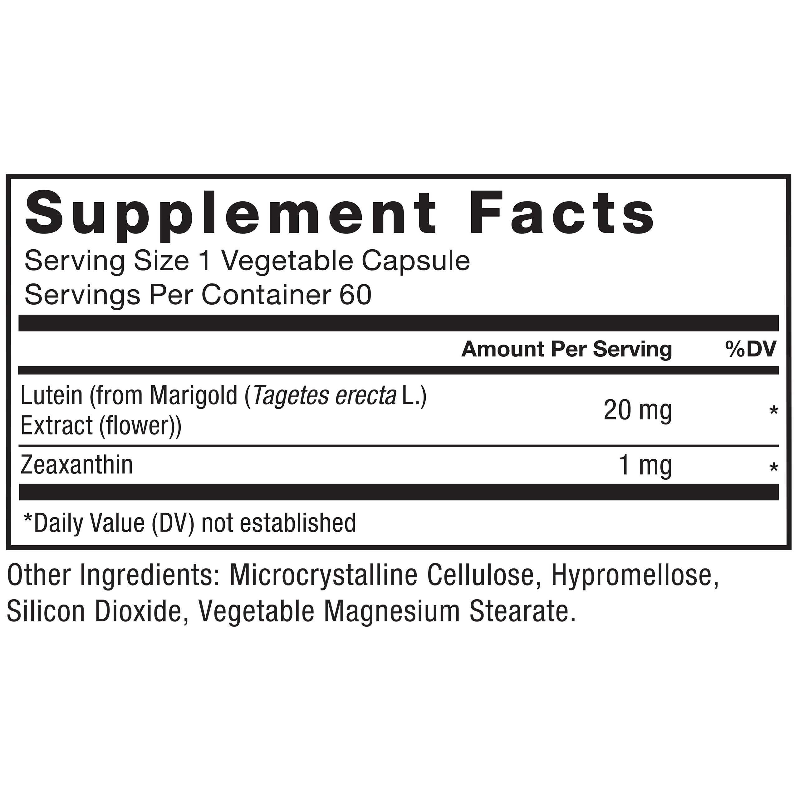 Force Factor Lutein 20mg supplement bottle
