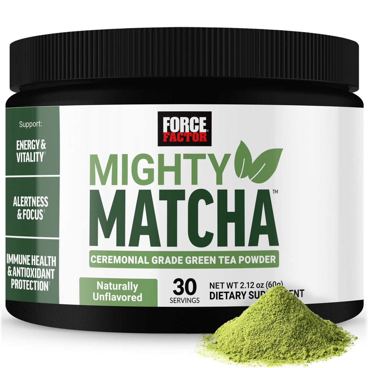Force Factor Mighty Matcha Powder 60g front view
