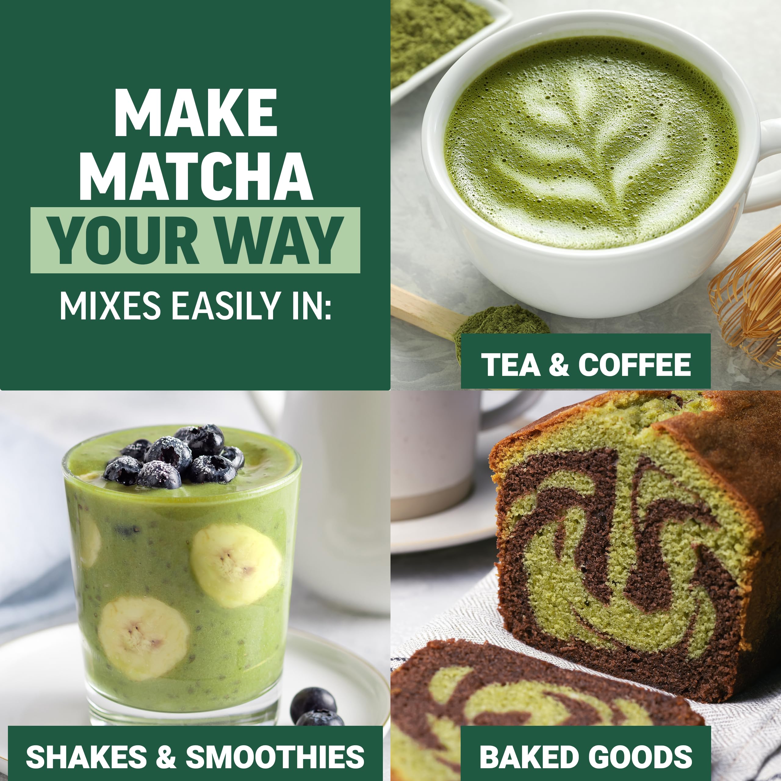 Force Factor Mighty Matcha Powder in a smoothie