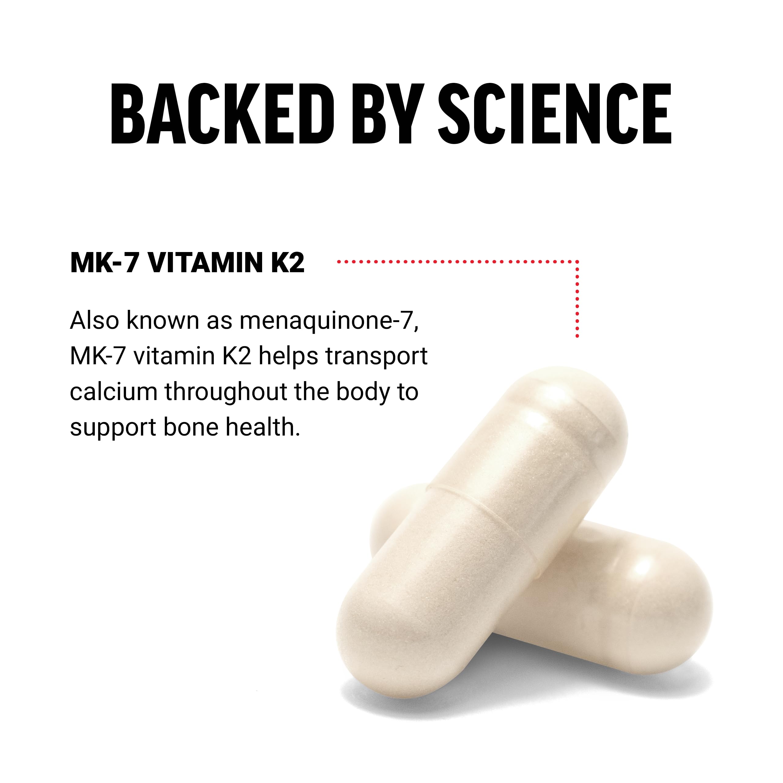 Force Factor MK-7 Vitamin K2 100mcg supplement back view