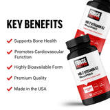 Force Factor MK-7 Vitamin K2 100mcg supplement side view