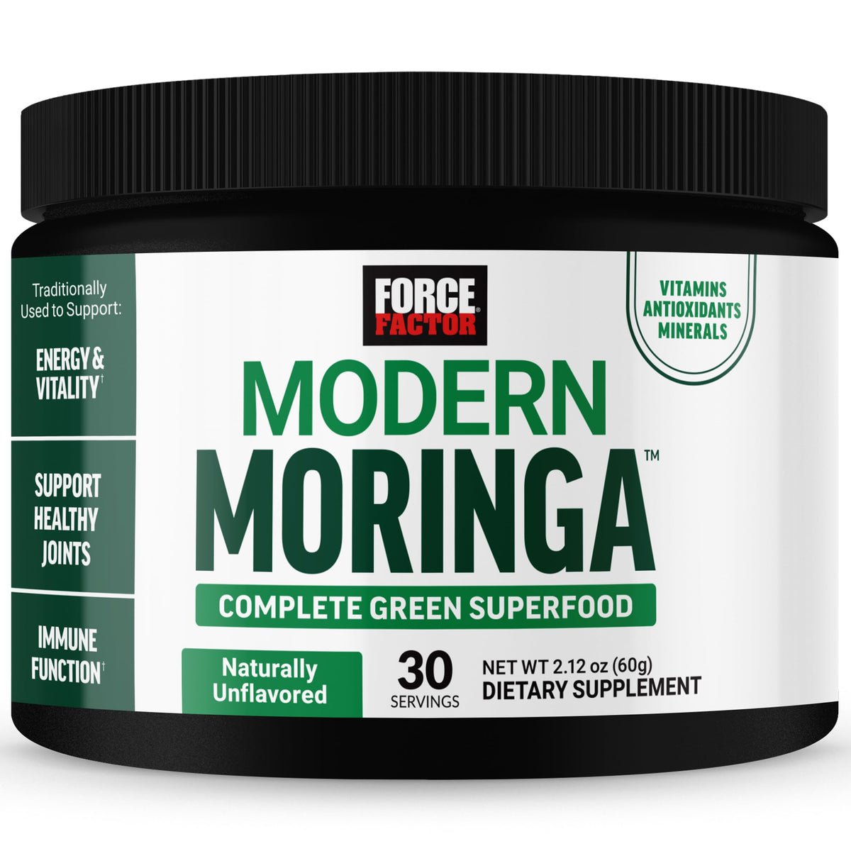 Force Factor Modern Moringa Powder 109g front view
