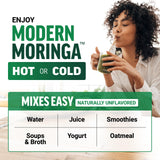 Force Factor Modern Moringa Powder in a bowl with fresh fruits