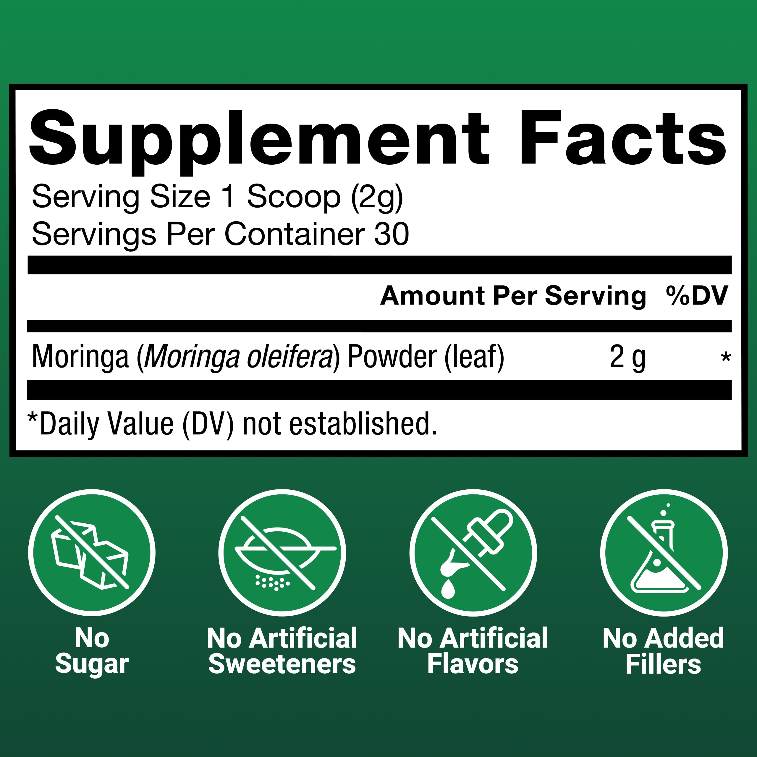 Force Factor Modern Moringa Powder with a measuring scoop