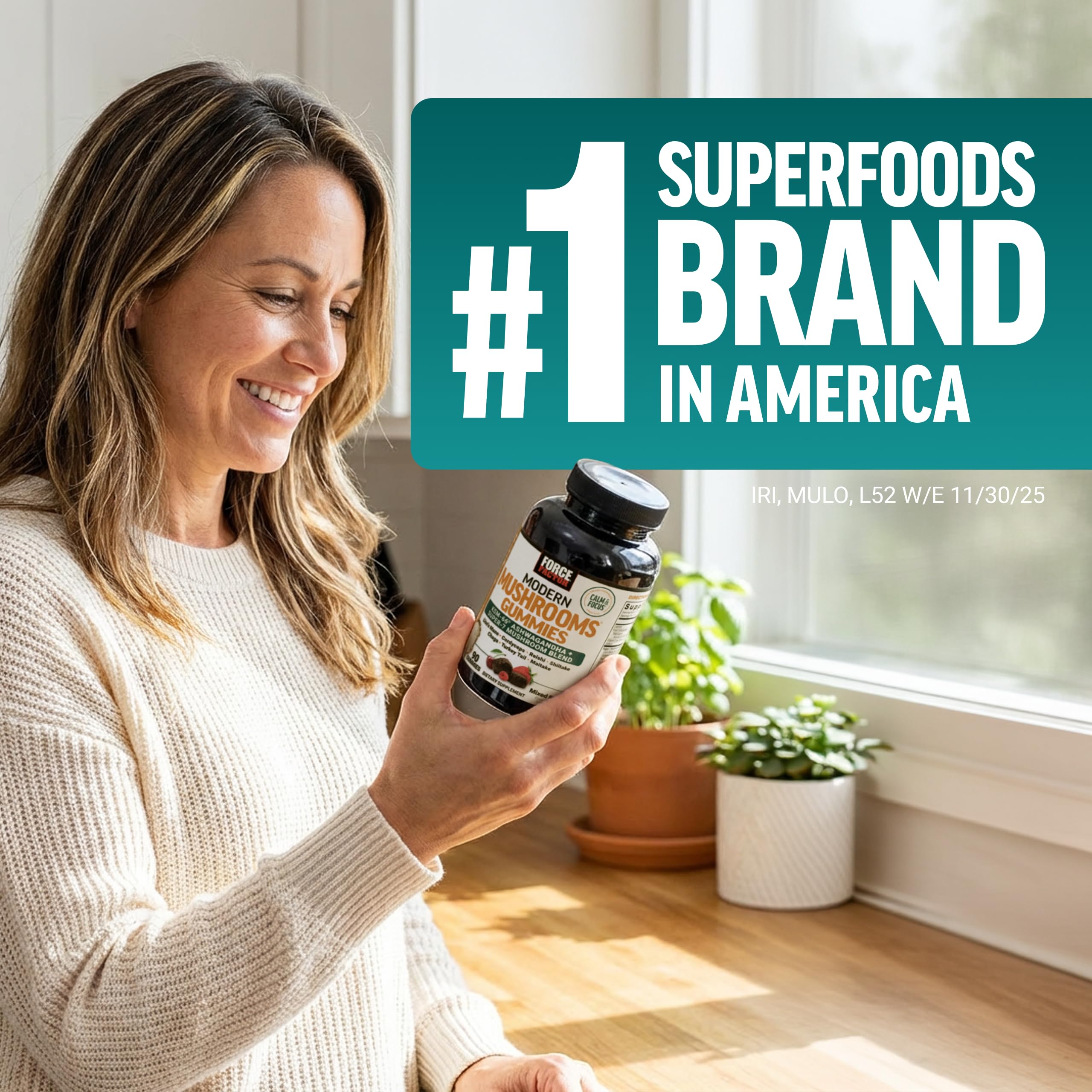 Force Factor Modern Mushrooms Gummies nutritional information