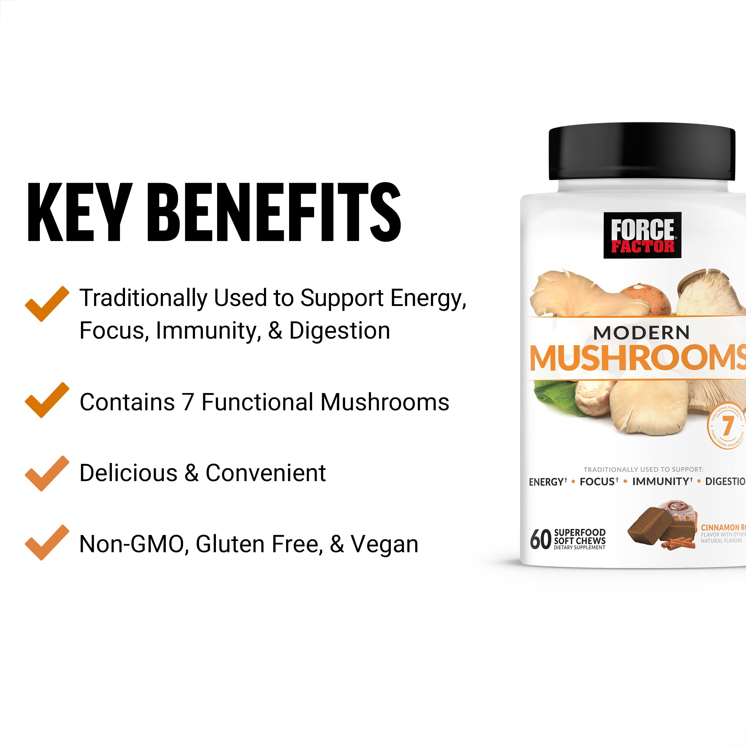 Force Factor Modern Mushrooms Soft Chews individual soft chew