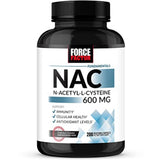 Force Factor N-Acetyl-L-Cysteine NAC 600 mg supplement front view