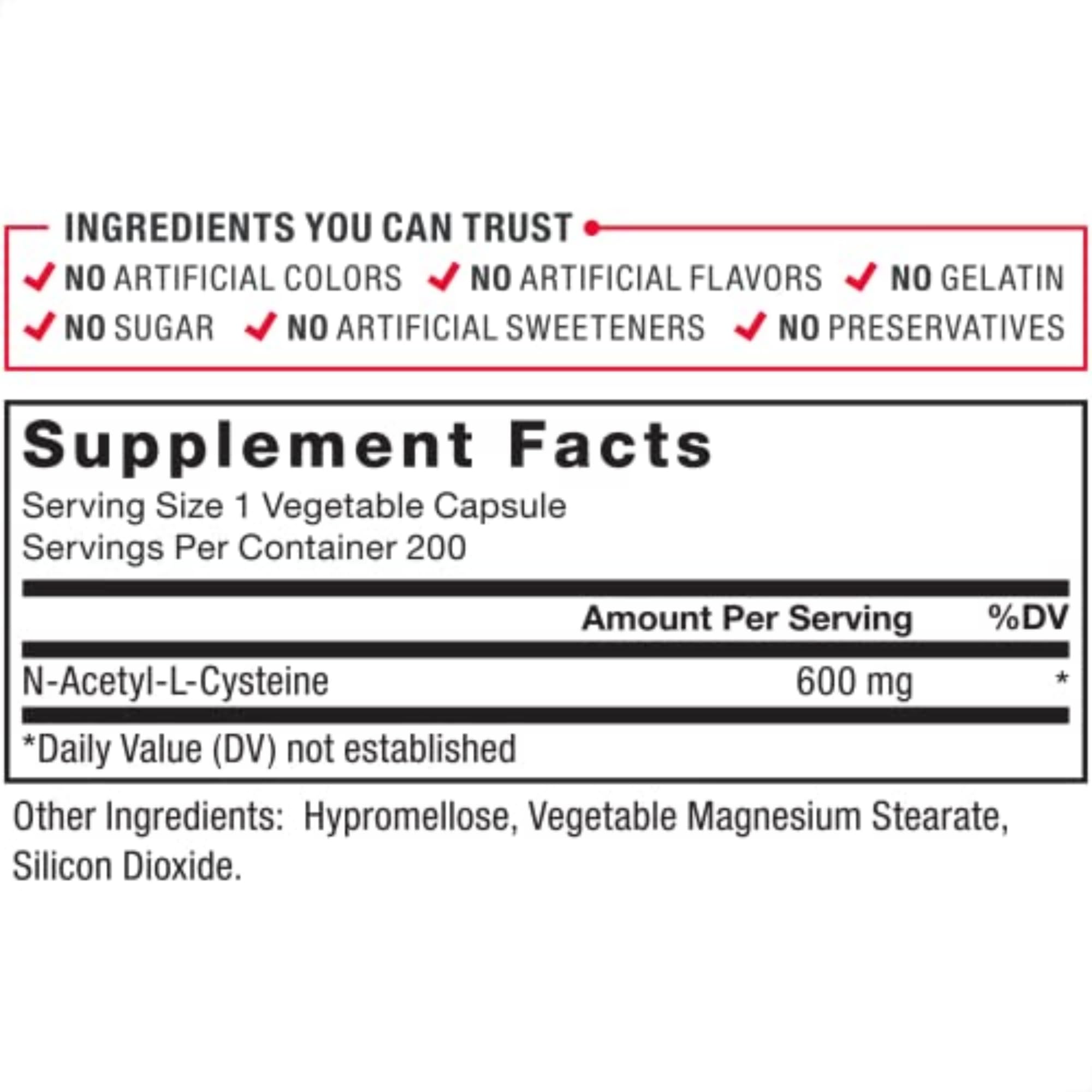 Force Factor N-Acetyl-L-Cysteine NAC 600 mg supplement packaging