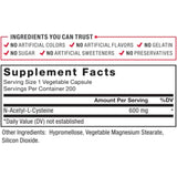 Force Factor N-Acetyl-L-Cysteine NAC 600 mg supplement packaging