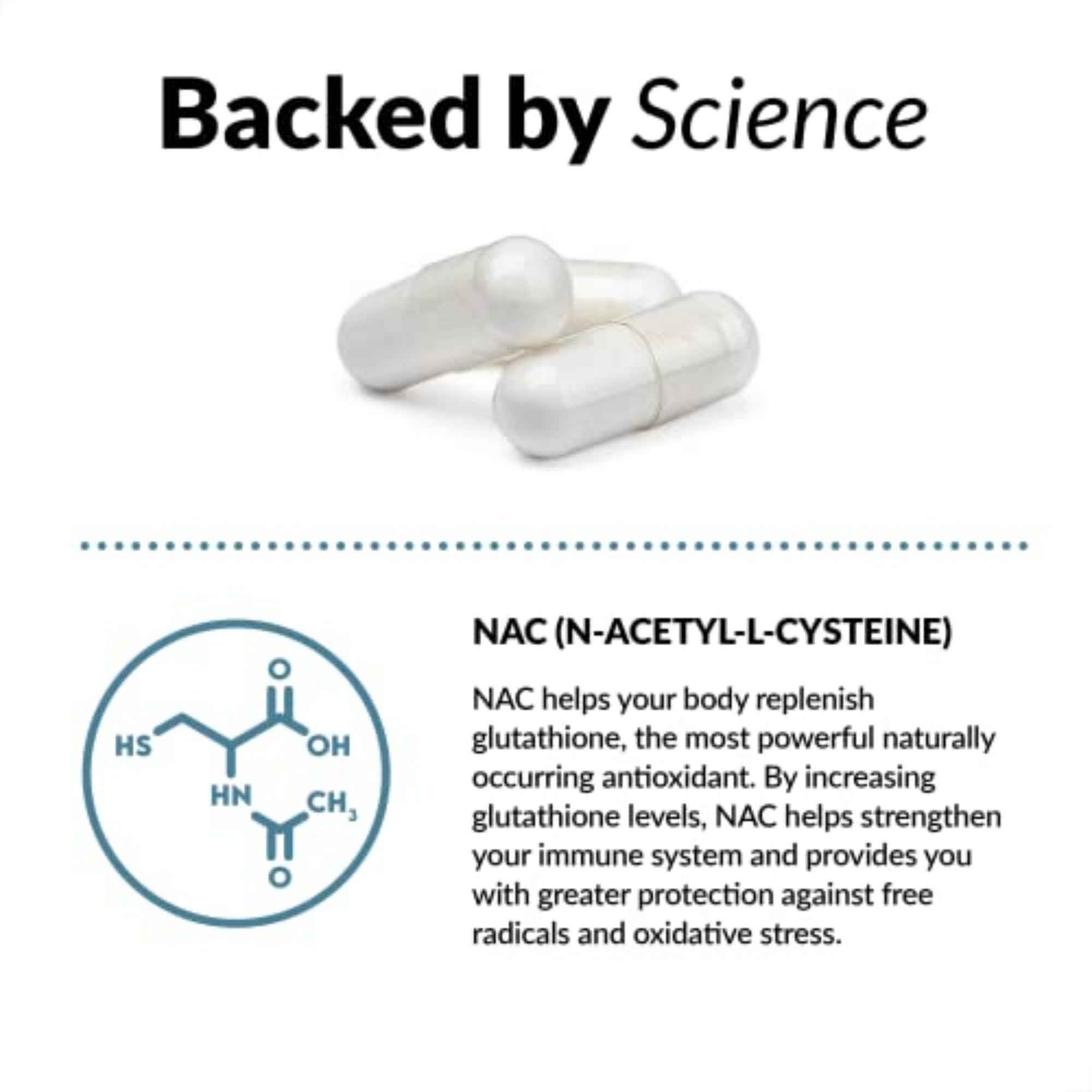 Force Factor N-Acetyl-L-Cysteine NAC 600 mg supplement with ingredients list